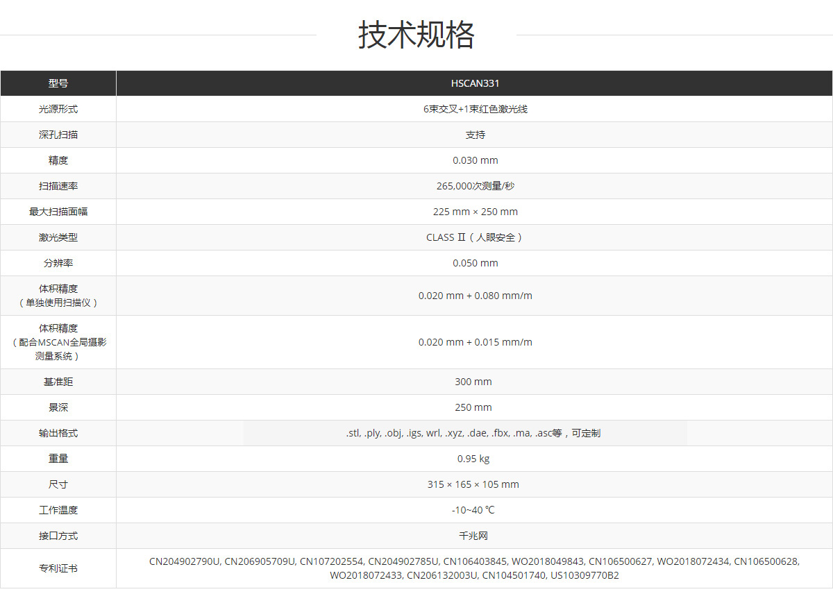 HSCAN331手持式三維掃描儀
